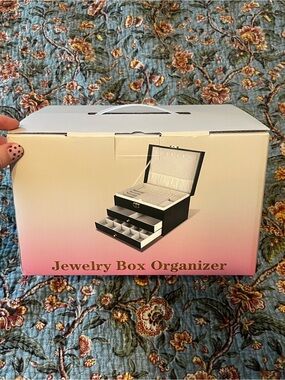 Jewelry Box Organizer with Lock Black